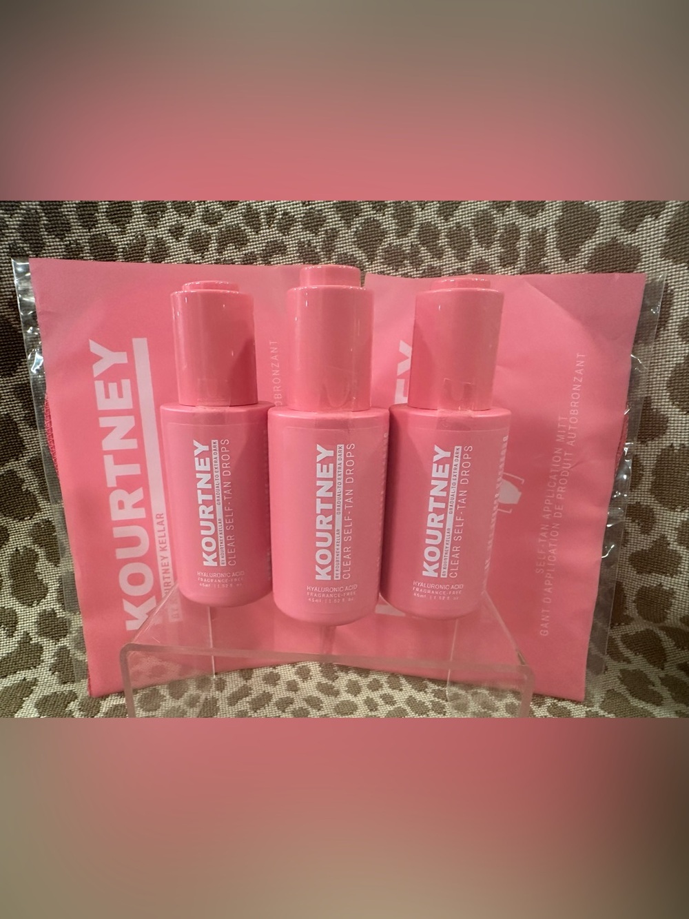 Lot of 5 Kourtney Kellar Tan~3 Clear Self-Tan Drops(1.52oz Ea) +2 Self Tan Mitts